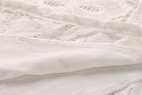 Cindere Women's Floral Lace Off-Shoulder Elegant Bodycon Cocktail Party Wedding Dress,White,Large - Thumbnail 6