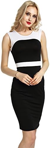 YIJIN Wwoemn's Autumn Sexy Bodycon Patchwork Pencil Nigth Club Party Wear Dresses (XXL)