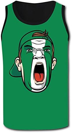 LoVRqFF Mens Tank Tops Soccer Fans 2018 Nigeria Team Flag Face Hiphop Tupac 3D Sport Gym Sleeveless Shirt Vest