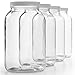 4 Pack - 1 Gallon Glass Jar w/Plastic Airtight Lid, Muslin Cloth, Rubber Band - Wide Mouth Easy Clean - BPA Free & Dishwasher Safe - Kombucha, Kefir, Canning, Sun Tea, Fermentation, Food Storage primary