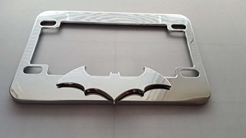Batman Chrome 3D on Chrome Metal License Frame for Motorcycle - Slingshot and others