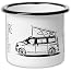 MUGSY Emaille Tasse „Home Is Where You Park It“ – 300 Ml, Weiß, Bruchfest & Leicht Für Camping