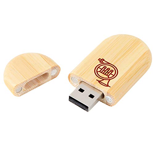Tuba 8Gb Bamboo USB Flash Drive with Rounded Corners - Wood Flash Drive with Laser Engraving - 8Gb USB Gift for All Occasions