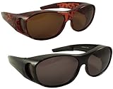 Sun Shield Fit Over Sunglasses with Polarized Lenses and Spring Hinges - Fit Over Prescription Glasses