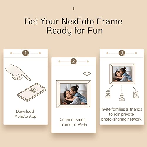 NexFoto Digital Photo Frame, WiFi Electronic Picture Frames 10.1 Inch