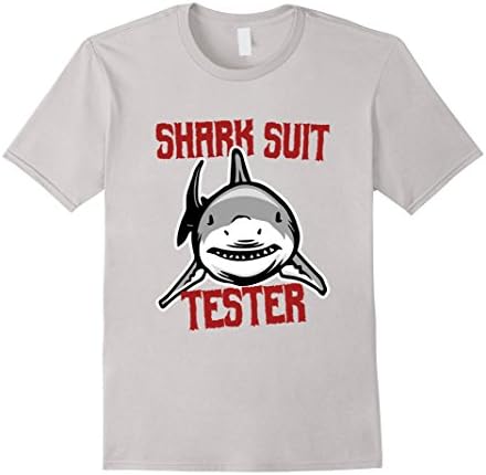 Mens FUNNY SHARK SUIT TESTER T-SHIRT Amputee Gift XL Silver