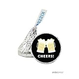 Andaz Press Chocolate Drop Labels Stickers, Birthday, Beer Mug, 216-Pack, For Bachelor Stag Party Hershey's Kisses Party Favors, Gifts, Decorations