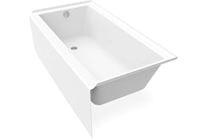 MAAX 105705-L-000-001 Rubix Acrylic Left-Hand Bathtub, 59.75-in L x 32-in W x 18.375-in H, White