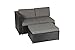 4 Pieces L Shaped Outdoor Furniture Patio Sectional Wicker Rattan Garden Corner Sofa Couch Set, Full, Black