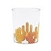 Sugar & Cloth Gold Cacti Print Plastic Tumbler Glass Set, 8-Piece