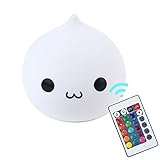 Silicone Night Light, Umiwe Cartoon Children Night Light Rechargeable Night Lamp with Remote Control for Baby Kids Bedroom Nursery Birthday Gift (Waterdrop A)