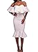 AlvaQ Women's Off The Shoulder Evening Party Mermaid Midi Dress Formal Plus Size Ladies Medium White