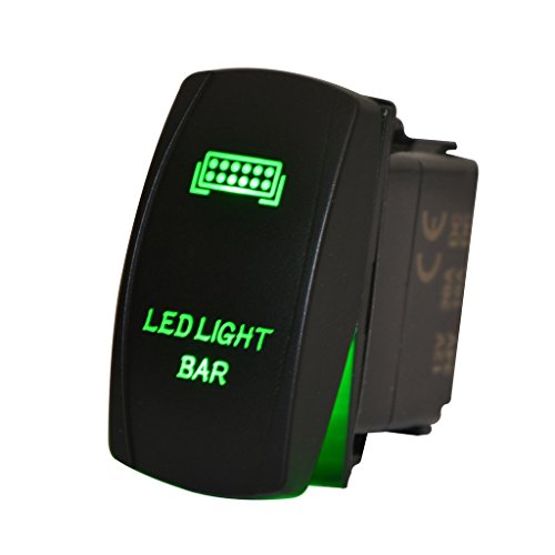 mictuning 5pin LED Light Bar Rocker Switch ON-OFF LED Light 20A 12V Green