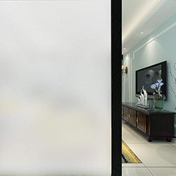 BTocean Privacy Window Film Frosted Window Film Sticker Static Cling Glass Film Non Adhesive Window Film for Home Bathroom Office Meeting Room Living Room Matte White(17.7 x 78.7 inches)