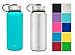 Simple Modern 32oz Summit Water Bottle 2 Pack - Two Vacuum Insulated 18/8 Stainless Steel Wide Mouth Hydro Travel Mugs - Powder Coated Double-Walled Flask - Caribbean Blue/Stainless Steel