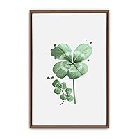 Framed Canvas Wall Art Green Leaves Canvas Prints Home Artwork Decoration for Living Room,Bedroom - 16x24 inches
