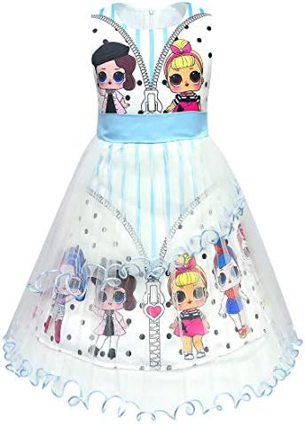 Amazon Co Jp Bigmark ワンピース ドレス 子供 tシャツワンピース キッズ 半袖 袖なし ファスナー リボン チュール コスプレ サプライズ ドール ハロウィン 仮装 マスク贈り ブルー1 1 おもちゃ 通販