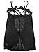 Amoretu Womens Flyaway Cupless Babydoll Lingerie Set, One Size, Black