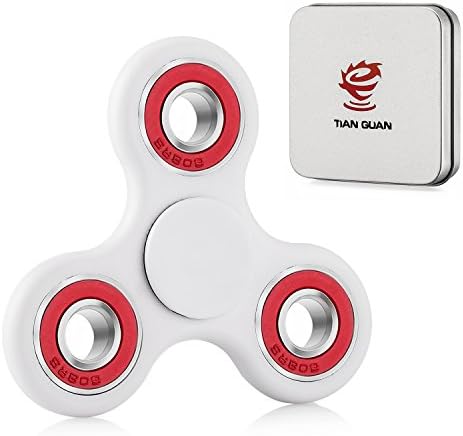 Tian Guan Fidget Spinner Toy, Hand Spinner Toy with Premium Hybrid Ceramic Bearing for Adults and Kids Spin Time 2-3 Minutes (White)