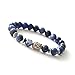 Joya Gift Natural Sodalite 8MM Round Beads Buddha head Gemstone Chakra Bracelet for Women Charms Men Jewelry