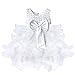 TiaoBug Baby Girls Flower Wedding Pageant Princess Bowknot Communion Party Dress White 3-6 Months