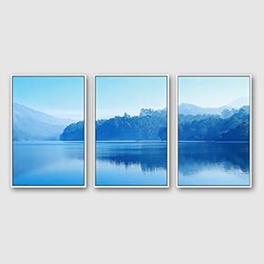Framed Canvas Wall Art for Living Room, Bedroom Beautiful Nature Norway Landscape Canvas Prints for Modern Home Decoration Ready to Hang - 16"x24"x3 Panels