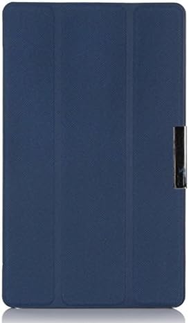 Raydes Denim Pattern Slimline Case for Acer Iconia One 7 B1-740 - Folio Slim 3-Folding Denim Fabric Hard Shell Stand Case Cover - Dark Blue