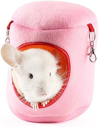 Small Animals Bed Plush Cotton Hammock Toy Hanging Bed Nest House for Rat Hamster Squirrel Parrot Cute Animal Cage (Random Color)