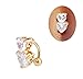 CrazyPiercing Reverse Belly Button Ring, Cross Cubic Zirconia Dangle Body Navel Ring Barbell Piercing 14G (Clear Heart Belly Ring)