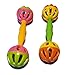 Tropical Chickens Bird Parrot Toys, Enrichment Rattle Bells, Barbell for Conures, Green Cheek, for Smaller Birds Foraging Foot Talon Toy (2X)
