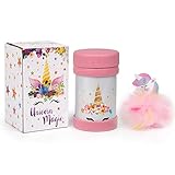 Magic Unicorn adorable insulated lunch container thermos food jar 12 oz capacity with 18/8 stainless steel vacuum GIFT BOX bento lunch box hot cold food for school, office, picnic and travel outdoors