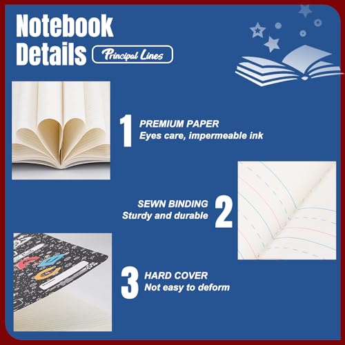 Principal Lines 24 Pack Primary Composition Notebook K-2, Primary Ruled Journal, Draw and Write Journal for Kids, Notebook School Supplies for Students, Hard Cover, 200 Pages(100 Sheets)