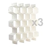 Xin store White Honeycomb Drawer Organizers Dividers for Underwear Socks Bras Ties Belts Scarves, Set of 3
