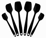 SimplexSilicone 6-Piece Premium Non-Stick Silicone Spatula Set - Heat Resistant Cooking Baking Utensils, Set Of 6 (Classic Black)