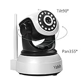 IP Camera WIFI Camera Yafeite 720P HD Used for baby/child/pet/nanny monitor Pan/Tilt Two-Way Audio and Night Vision 380° Black & White