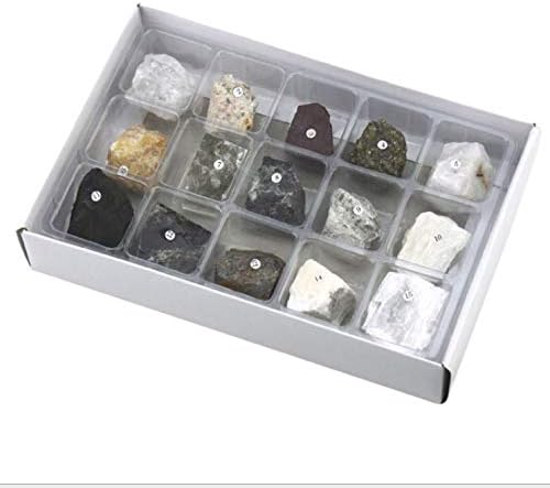 Professional Edition, Mineral Crystal ore Specimen Box Composed of 15 Kinds of Natural ore