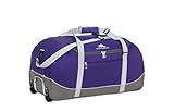 High Sierra Wheeled Duffel Bag with Cinch Sack, Deep Purple/Charcoal, 24-Inch