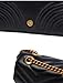 Quilted Purse Gold Metal Letters Shoulder Bag Leather Crossbody Lattice Handbag for Women &Girls Fashion (Large Black)