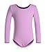 DANSHOW Girls Team Basic Long Sleeve Leotard with Skirt Kid Dance Ballet Tutu Dress(KD3028-M-09)