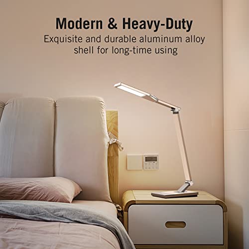 Metal LED Desk Lamp, Workbench Office Light with 5V/2A USB Port, Eye