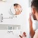 Cosprof Bathroom Mirror 10X/1X Magnification Double-sided 8 Inch Wall Mounted Vanity Magnifying Mirror Swivel, Extendable and Chrome Finished