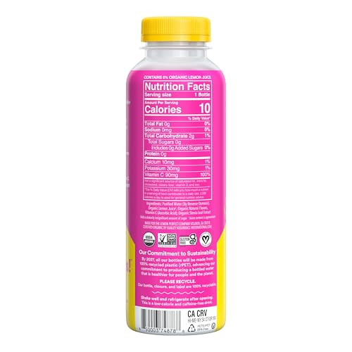 LEMON PERFECT DRAGON FRUIT MANGO, HYDRATING FLAVORED LEMON WATER, ZERO SUGAR, DELICIOUS AND REFRESHING, ORGANIC, 15.2 FL OZ BOTTLE