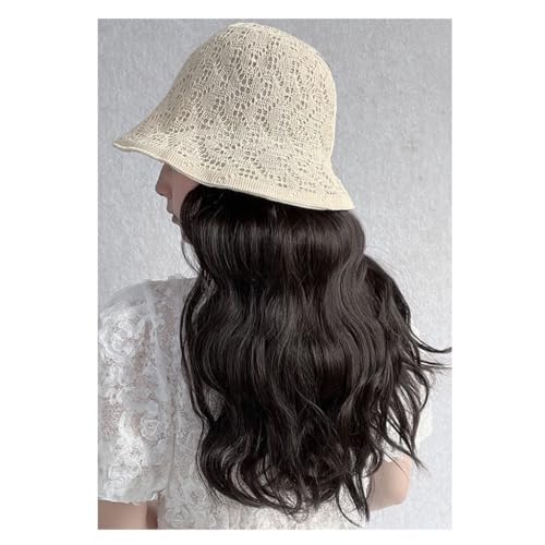 Wig Cap Women's Wig Cap, Brown And Black Wig Cap, Wavy Wig Cap, Natural Looking Synthetic Heat-resistant Fiber Wig, Suitable For Daily Party Use Hair Extension Cap (Color : 02)