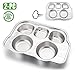 Babies Toddlers Kids Plates 2 Pack, HaWare 18/8 Stainless Steel Dinner Tray Dishes, BPA Free, Non Plastic, Matte Polished, Dishwasher Safe