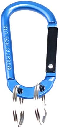Aluminum Carabiner With Multifunction clip hook keychain, Assorted Colors Spring Snap Hook Rings Alloy Buckle with 3 Key rings for Outdoor Carabiners (colorc-1blue)