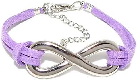 Artificial Suede Leather Infinity Bracelet w/ Lobster Claw Clasp (Choose Your Color!) 90 890 2673 (Purple)
