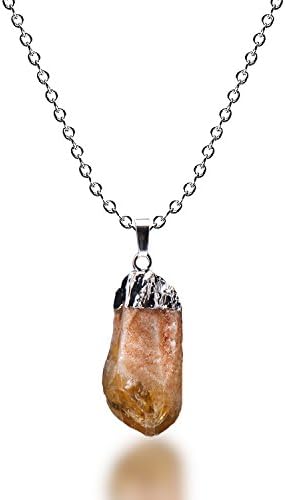 Paialco Natural Rough Rock Raw Yellow Citrine Pendant Necklace 18"