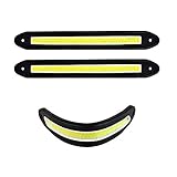 Rayhoo 2 pcs Set Waterproof IP67 Rubber Flexible High Power 6W 12V Flip Slim Chip COB LEDs DRL Daylight Driving Light Daytime Running Light For Car Vehicle Universal (Straight Line, White)