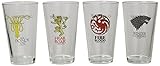 Game of Thrones Collectible Pint Glass Set, Stark, Targaryen, Lannister and Greyjoy