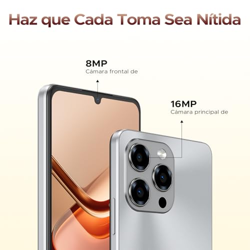 DOOGEESmart Note 58 Mobile Phone Android 15, 6250mAh Battery, T7250 Octa Core, 32GB+128GB Smartphone, 6.56" HD+ IPS 90Hz, 16MP+8MP, Body 8.6mm Phone, Face ID/NFC/OTG/GPS/Dual SIM 4G Mobile